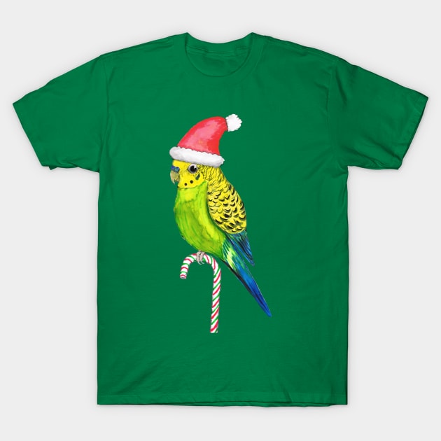 Budgie Christmas style T-Shirt by Bwiselizzy